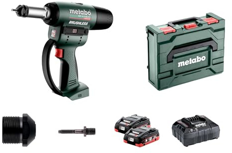 metabo NMP 18 LTX BL M10 Akku-Blindnietmutterngerät, Nietpistole 18V | Setzkraftregulierung für Aluminium bis M10, Stahl bis M8, Edelstahl bis M6, Lieferung ohne Akku und Ladegerät
