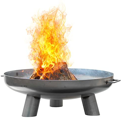 Czaja Feuerschalen® Edelstahl Feuerschale Coburg Ø 60 cm - mit Wasserablaufbohrung - aus rostfreiem, hitzebeständigem Edelstahl, Feuerstellen für den Garten und Terrasse