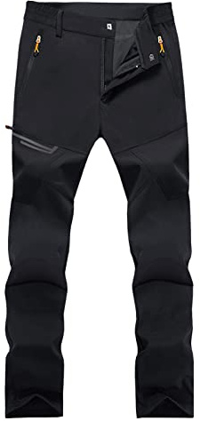 EKLENTSON Men's Trousers Quick Dry Breathable Cargo Work Trousers Lightweight Water Resistant Hiking Fishing Pants Black,32