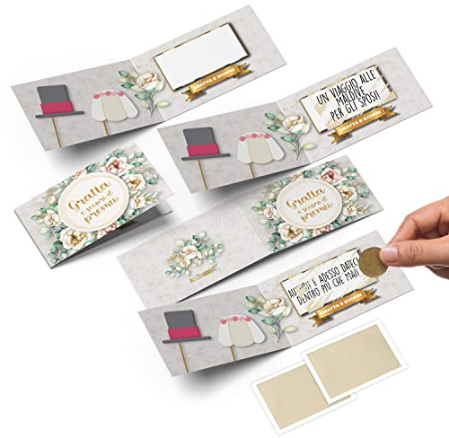 KAÏDENSÏ Gratta e Vinci Matrimonio Pieghevole - 24 Pz Gadget Lotteria Sposi - Giochi per Invitati