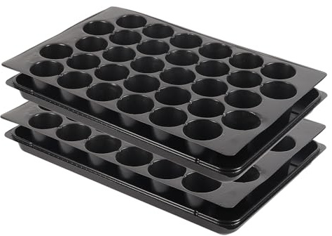 Pullmer Lot de 2 plaques de culture avec sous-verre avec 32 trous de plantation, plateau de pot de 25 pots Ø 60 mm par plaque, parfait pour semis, semis ou boutures