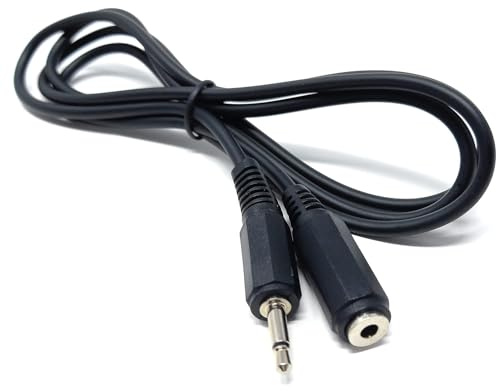 Drut Cavo di prolunga Jack Mono da 3,5 mm a Presa da 3,5 mm da 3 m, connettori in Nichel da Spina Maschio a Presa Femmina 10 Piedi