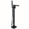 BiaoTeng Grifo De Pie Para BañEra Exenta Cascada negro Monomando Caliente o frío latón Grifo BañEra Y Ducha Grifo Independiente Para BañEra, negro