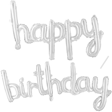 Ballon Happy Birthday, guirlande de ballons en aluminium argenté, bannière de ballons Happy Birthday, décoration de fête d'anniversaire, enfants, hommes et femmes