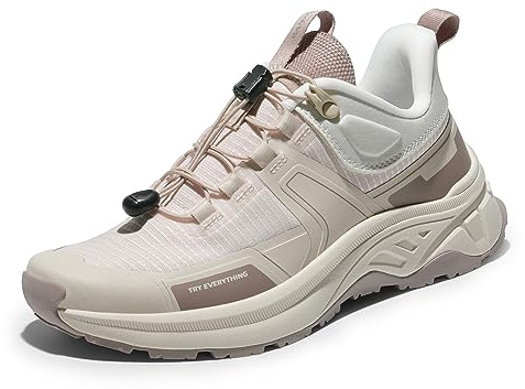 NORTIV 8 Women's Lightweight Hiking Shoes Quick Laces Outdoor Fashion Sneakers Gladiator,Size 9.5W,Khaki,SNHS239W