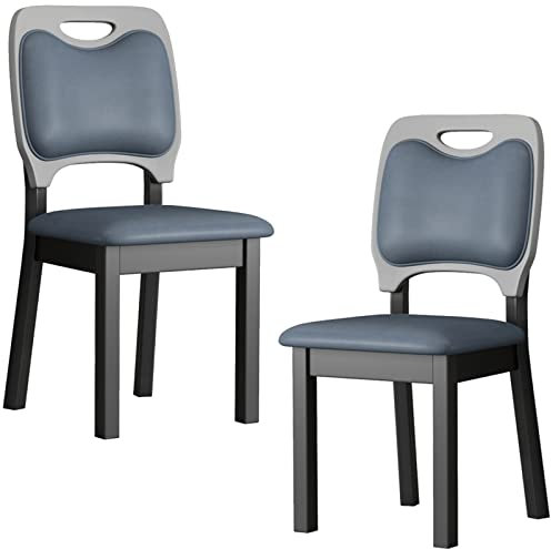 2 Stück Holzstühle, gepolsterte Rückenlehne, Hocker, wissenschaftlicher Stoffsitz, Küche, Esszimmer, Frühstück, Barhocker, 40 x 43 x 88 cm (blau)