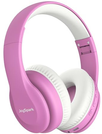 JoySpark Kids Bluetooth Headphones, Lightweight Wireless Headphones for Kids, 85/94dB Volume Limited, 60 Hours Playtime, Bluetooth 5.3, Over-Ear Toddler Headsets with Built-in Mic-Pink