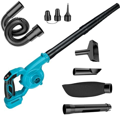 Cordless Leaf Blower for Makita 18V Battery, 120CFM 230MPH 2-in-1 Electric Leaf Blowers & Vacuum, Brushless Motor, 3 Variable Speed for Cleaning Patio, Yard, Sidewalk, Snow, Lawn (No Battery)