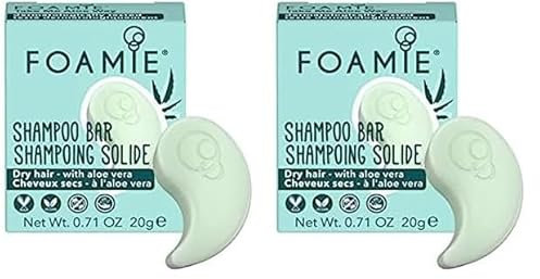 Foamie Shampoo solido per capelli secchi con aloe vera e olio di mandorle che idrata intensamente i capelli secchi shampoo 100% vegano e senza plastica 20 g (Confezione da 2)