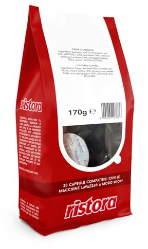 Ristora 100 Capsule Caffè Ginseng Compatibile con Lavazza A Modo Mio