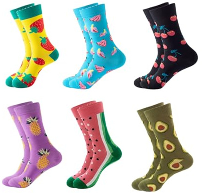 Furforstk Calcetines Divertidos 6 Pares de Colores con Dibujos Originales para Hombres y Mujeres - Multicolor, Loco