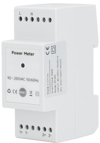 Energiezähler mit Stromwandler, Wi-Fi Einphasiges KWh-Leistungsmultimeter für Solar-PV-System 90–250 VAC, Überwachung des Bidirektionalen Verbrauchs, APP-Steuerung, Sprachsteuerung