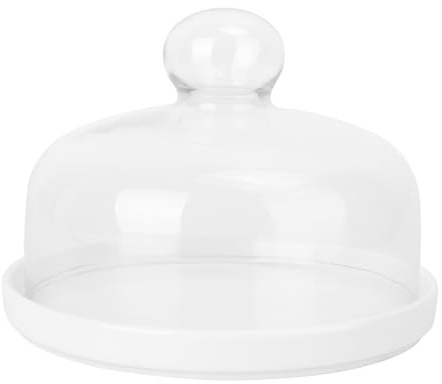 PRETYZOOM Round Cake Tray with Transparent Dustproof Cover Food Tray Cover for Bread Storage and Dessert Display Bpa Free Food Grade Plastic Dome Lid 6.89 in for Home Kitchen Use
