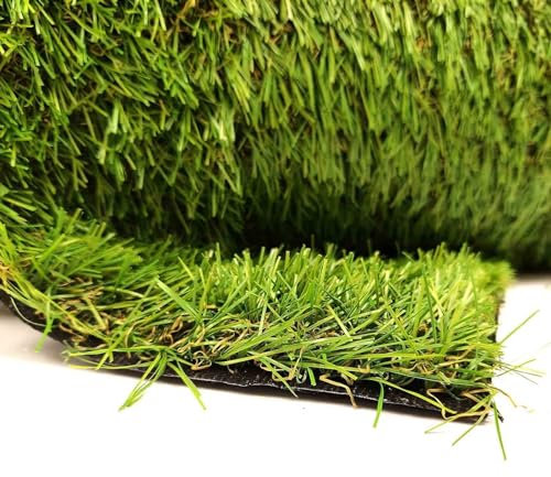 Kunstrasenteppich, 25 cm x 25 cm, für drinnen und draußen, Astroturf-Teppich mit Drainagelöchern für Hunde, Garten, Rasen, Landschaft, Balkon, Kunstrasenmatte für Terrasse, haustierfreundlich und Ea