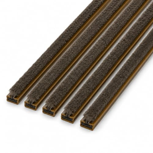 Intumescent Fire & Smoke Door Seal Strips Brown 15mm x 4mm x 1050mm – Self Adhesive FD30 Fire Door Brush Seal – Smoke & Fire Protection Strip for Internal Fire Doors – 5 Pack