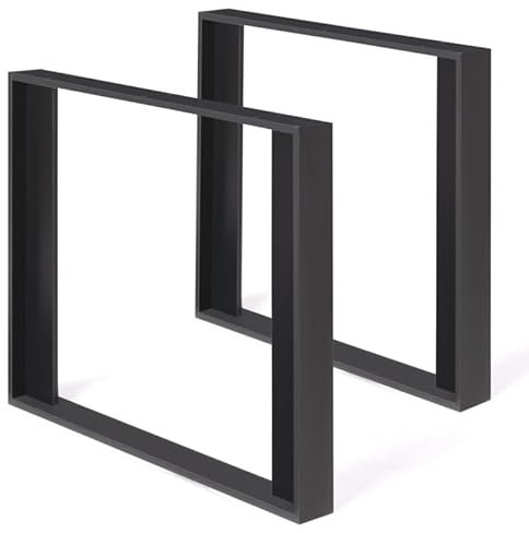IDMarket Phoenix Tischbeine, quadratisch, 75 cm, Schwarz, 2 Stück