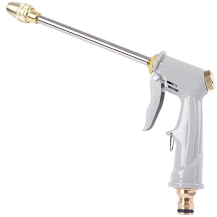 Pistola per Irrigazione Metallo,Pistola da Giardino,Metallo Multifunzionale Pistola Acqua Alta Pressione,4 Modalità Regolabili Pistola a Spruzzo,per Lavaggio Auto irrigazione Prato Pulizia Cortile