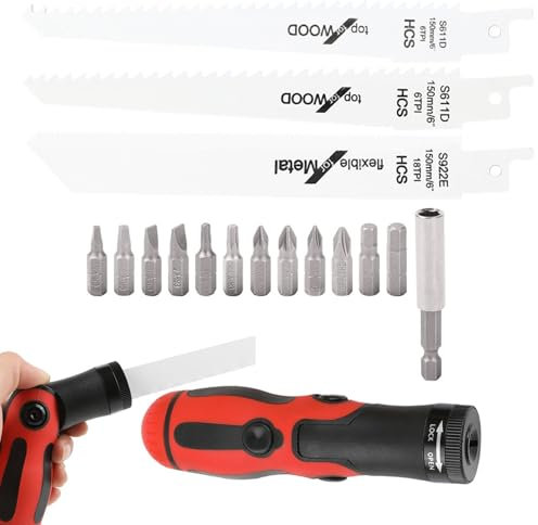 Sierra de sable inalámbrica: sierra de sable con velocidad variable, sierra eléctrica, cambio de cuchilla de sierra tensa, sierra de mano eléctrica para cortar madera, metal y PVC