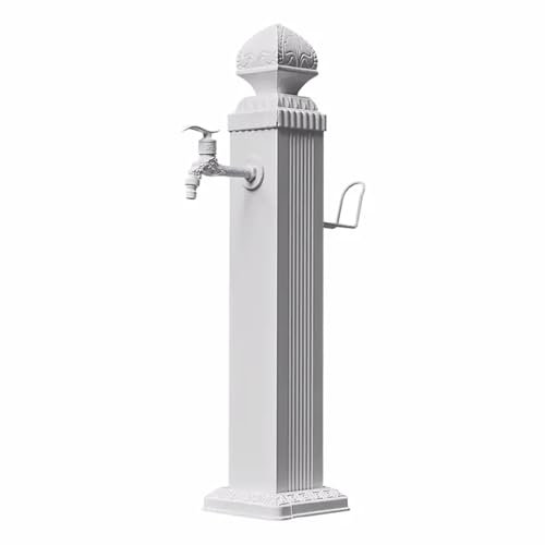 Fontaine d'extérieur Verticale autoportante avec Robinet en cuivre, Support de Tuyau carré pour Jardin, Fontaine de 112 cm, idéale pour l'aménagement paysager.