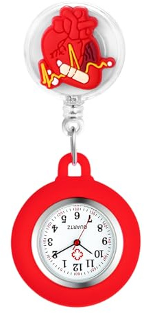 Avaner Krankenschwesteruhr Damen Silikon Pflegeruhr: Schwesteruhr mit Clip Herren Taschenuhr Kitteluhr Pflegeruhr FOB Uhr Anlog Quarzuhr für Arzt Doktor