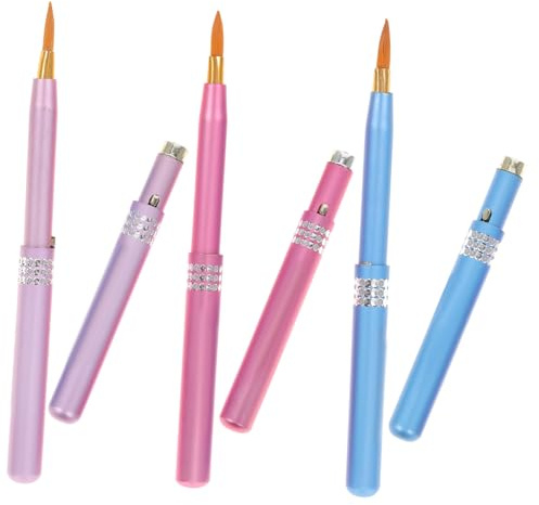 NIYANGLE 6stücke Teiliges Tragbarer Lippenpinsel Metallgehäuse Telescopisch Samtweiche Borsten Einziehbar Für Präzises Lip Makeup Kompakt Für Reisen Und Professionellen Gebrauch