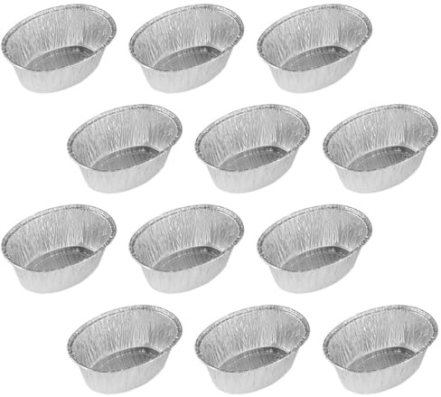 TOPPERFUN 125pcs Egg-Shaped Tinfoil Bowl Disposable Dish for Grill for Party Grill Roasting Tin Tinfoil Plate Baking Bowl