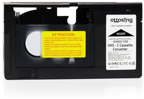 ottosing VHS-C to VHS Adapter - Motorized Cassette Converter for Playing Camcorder 12MM Tapes on Standard VCR（Not Compatible with 8mm / MiniDV / Hi8）