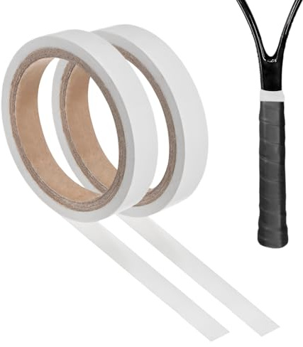 M METERXITY 2-Pack Grip Finishing Tape PVC Racket Wrap Grip Racquet Finishing Tapes for Pickleball/Racquetball/Badminton/Squash/Baseball Bat Handle White