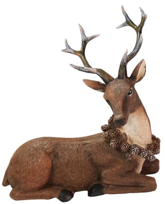 Guaber Figurines De Renne L'ornement Table Noël avec Longues Bois Et Pieds Cerf