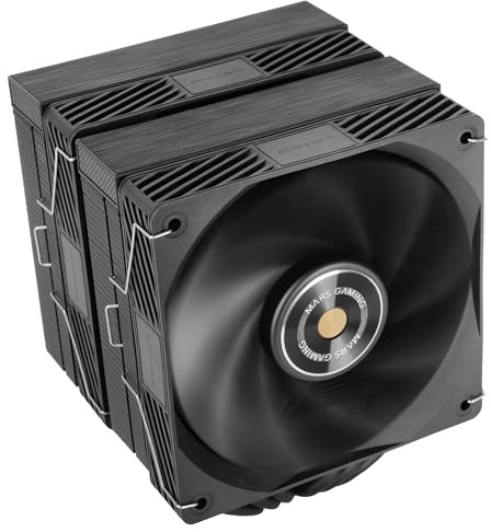 Mars Gaming MCPU-X26PRO, Dissipatore CPU Dual Tower 350W TDP, 2x Ventole 120mm, Cuscinetti FDB e Nucleo in Rame, 6 Heatpipes HCT, Cavo Riduttore di Rumore, Intel LGA e AMD, Nero
