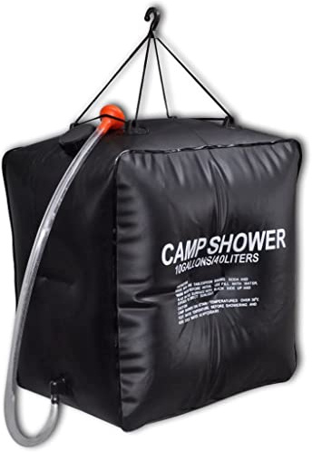 Mangloder Campingdusche Solar 40 L mit robustem PVC, tragbar, wasserbeutel, Brausekopf, ideal für Wandern, Outdoor, Camping, Strand, Wohnmobil, schnelle Wassererwärmung