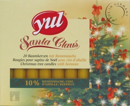 20 Baumkerzen 100/13 10% Bienenwachs naturgelb