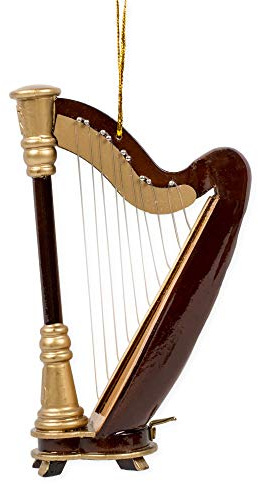 Holz Miniatur 11,4 cm Harfe Musik Musikinstrument Weihnachten Ornament Dekoration