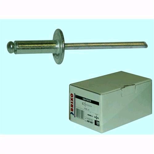 Rivetti Brixo Alluminio Testa Larga - Testa mm 14 - Ø mm 4,8 - L. mm 12-500 Pz