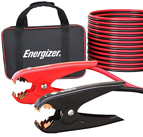 Energizer Jumper Cables for Car Battery, Heavy Duty Automotive Booster Cables for Jump Starting Dead or Weak Batteries with Carrying Bag Included (16-Feet (2-Gauge)