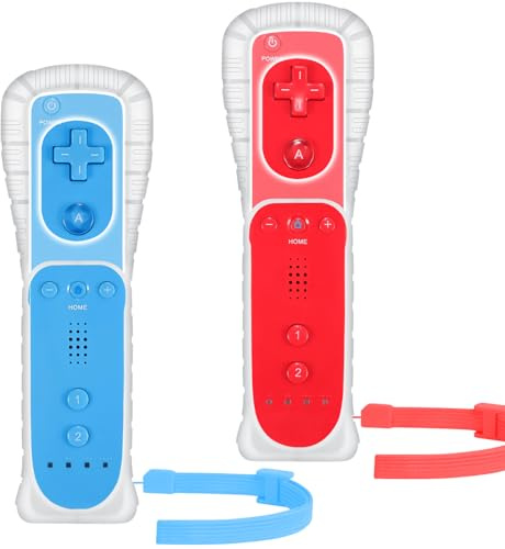 Atopoo Wii Télécommande, télécommande de jeu de remplacement pour Nintendo Wii/Wii U, avec étui en silicone gratuit et dragonne (blanc)