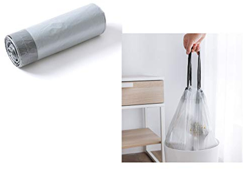 Sacs À Ordures De 4 Gallons, Petits Sacs Poubelle À Cordon Solide, pour Cuisine, Salle De Bain, Chambre, Maison, Bureau, Poubelles,Gris,15pcs