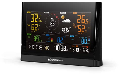 Bresser zusätzliche Basisstation für 7003300 WLAN Comfort Wettercenter Funk Wetterstation mit Farbdisplay und integriertem Wecker schwarz | Innentemperatur, Luftfeuchtigkeit, Luftdruck, Wettervorhersage, WLAN, Frostwarnung, Raumklima, bis 7 Zusatzsensoren