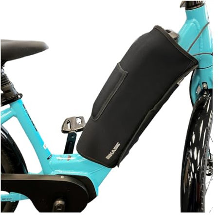 E-Bike Battery Cover by BiKASE - Neoprene Electric Bicycle Battery Cover for Outdoor Riding, Water & Dirt Resistant (Large)