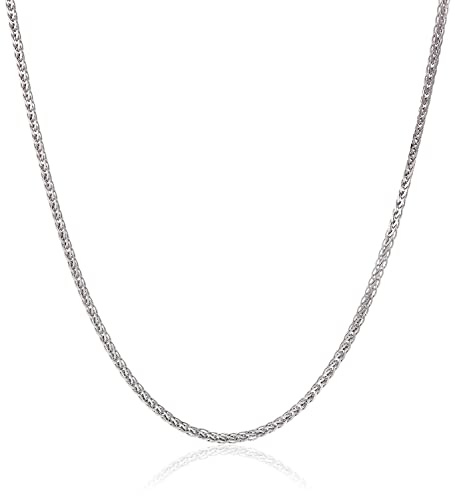 PRINS JEWELS 18 Karat 750 Gold Diamantschliff Spiga Weizen Weißgold glänzend Kette - Breite 1.40 mm - Länge wählbar