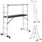 IDMarket - Ponteggi in alluminio scala multifunzione con piattaforma modulare su ruote, altezza 165 cm