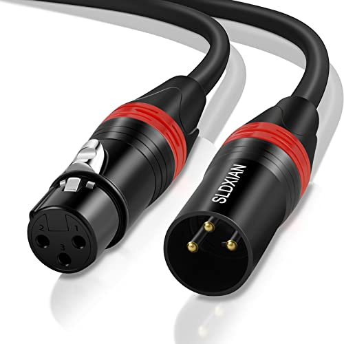 SLDXIAN XLR Kabel, Mikrofonkabel Stecker auf Busche (10M) | XLR Verlängerung für Verstärker, Mixer, Lautsprecher