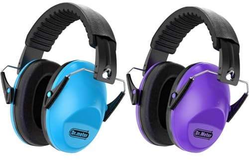 Dr.meter Audífonos con cancelación de ruido para niños y adultos, 2 unidades, protección auditiva SNR27.4, orejeras ajustables para Monster Jams, autismo sensorial, conciertos, fuegos artificiales