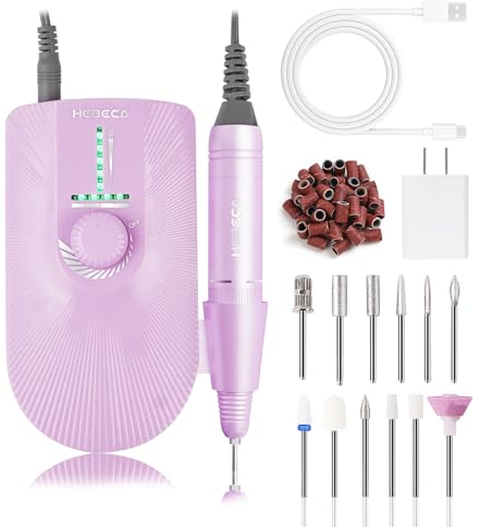 HEBECA Nagelfräser für Gelnägel Elektrisch Kabellos Acrylnägel 35000 u/min Professionell Maniküre Pediküre Set Elektrisch Salon und Heimgebrauch
