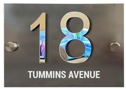 TATLETATLE Plaque solaire à LED en ardoise pour maison, bureau, hôtel, carré (acrylique-B)