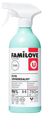 YOPE - FAMILOVE Natürliches Allzweck-Reiniger Effektiv Schlierenfrei Mit Pflanzenextrakten Vegan Sicher Für Alle Haushaltsmitglieder - 96% Natürliche Inhaltsstoffe - 750 ml