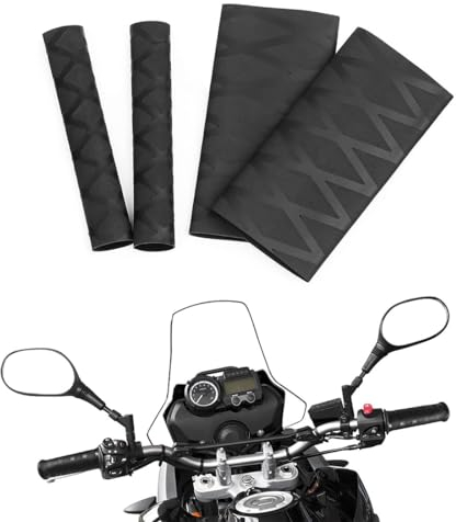 ZKGYUS 2 Paires Housse de poignée de Moto Thermorétractable Antidérapante, Manchon Moto Chauffant, Poignée Chauffante Moto,Poignées Chauffantes pour Guidon de Moto（2 Tailles）