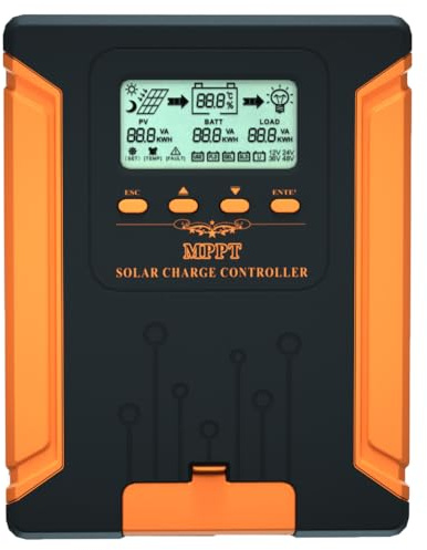 SolaMr 50A MPPT Laderegler Solar 12V 24V 36V 48V Auto, Solarladeregler mit LCD-Anzeige Solarregler Max 180V Input für Gel Sealed Flooded und Lithium-Batterie-CM-50A