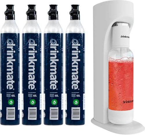 OmniFizz Machine à eau pétillante et à soda, gazéifie n'importe quelle boisson, lot de quatre cylindres