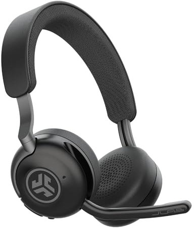 JLab Epic Work Wireless Headset with Microphone, Smart Active Noise Cancellation, Charging Hub, 90+ Playtime, Quick Mute, Bluetooth Headset, Multipoint Connect, PC, Laptop, Mobile